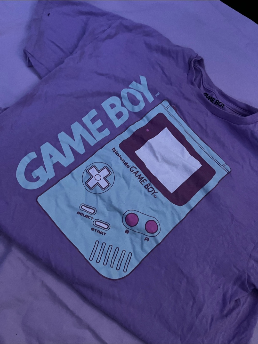 Nintendo Purple Tee with Retro Game Boy Graphic